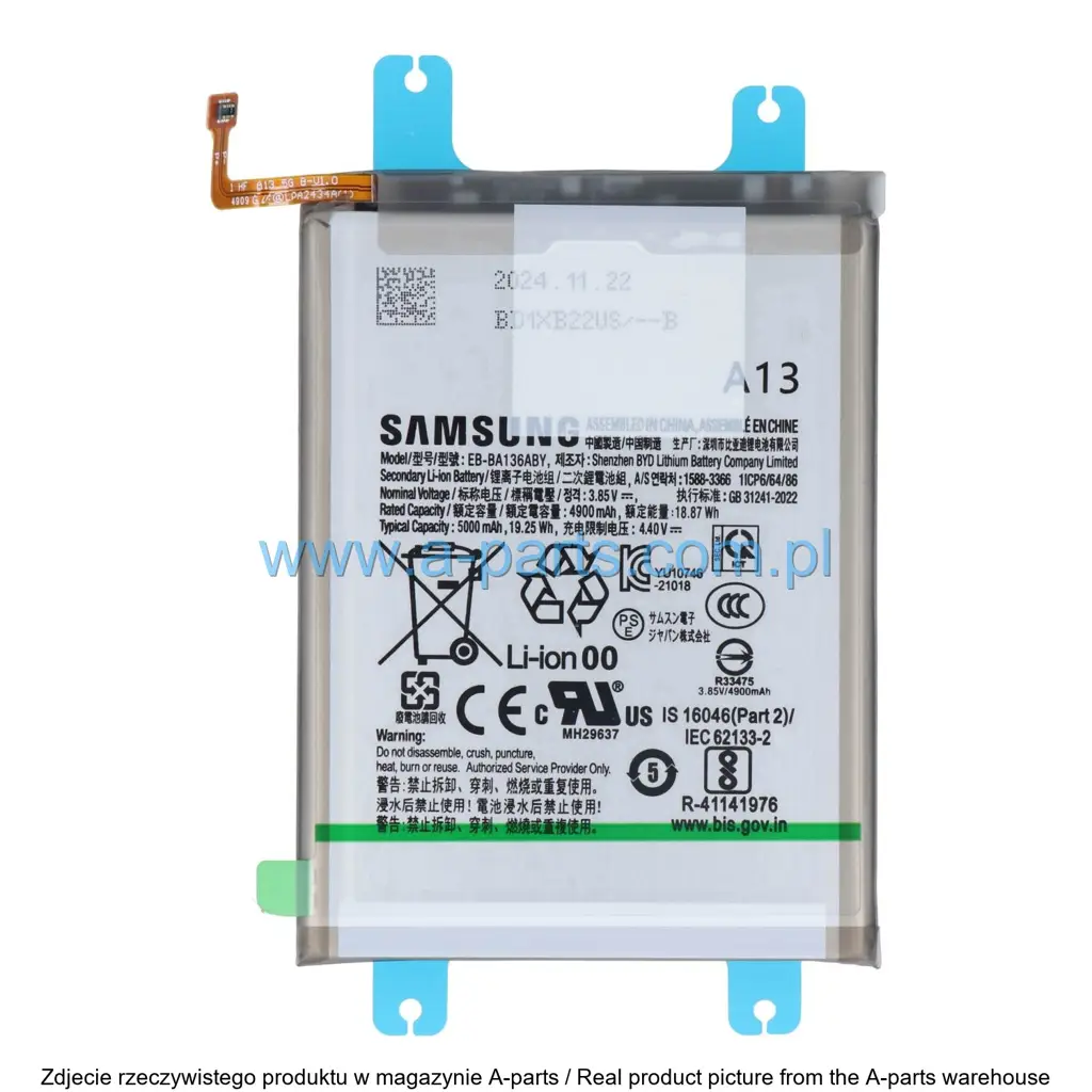 Baterie Samsung Org Samsung Galaxy A13 5G GH82-27431A — zdjęcie 3 z 4