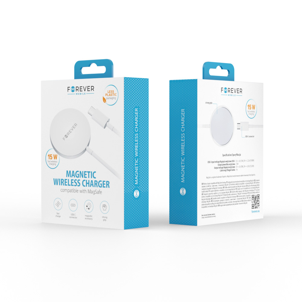 Forever Magnetic Wireless Charger MAWC-100 15W Gray — zdjęcie 16 z 16