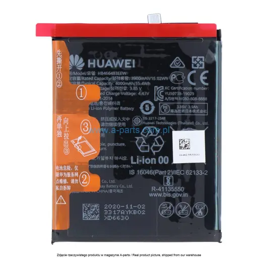 BATERIA HB466483EEW HUAWEI P40 LITE 5G - 02353SUU | 24023114 | 24023317 | 24023364 | 24023620 (ORYGINALNA)