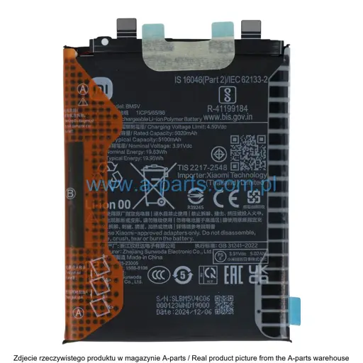BATERIA BM5V XIAOMI REDMI NOTE 13 PRO 5G POCO X6 5G - 1330102000118B ( ORYGINALNA )