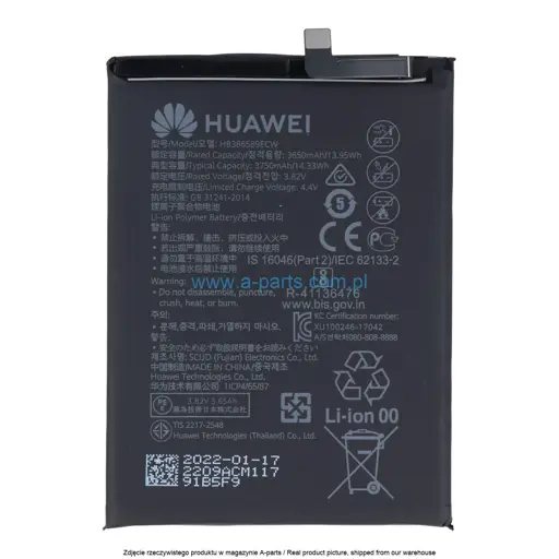 BATERIA HB386589ECW HUAWEI P10 PLUS MATE 20 LITE - 24022209 | 24022397 | 24022604 | 24022633 | 24022731 | 24022732 | 24023250 | HB386589ECW (ORYGINALNA)