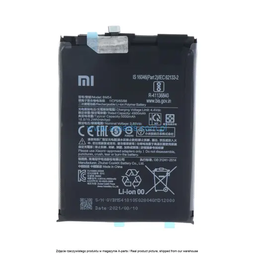 BATERIA BM54 XIAOMI REDMI NOTE 9T 5G - 46020000491Y ( ORYGINALNA )