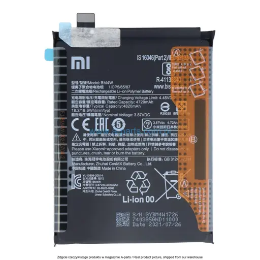 BATERIA BM4W XIAOMI MI 10T LITE 5G - 460200004N1Y ( ORYGINALNA )