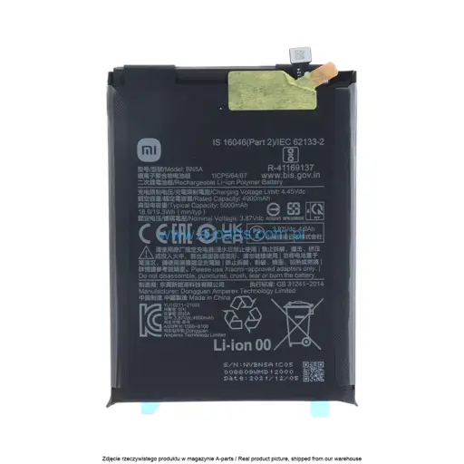 BATERIA BN5A XIAOMI REDMI NOTE 10 5G REDMI 10 REDMI 10 2022 POCO M3 PRO - 460200006L5Z | 460200008SLM (ORYGINALNA)