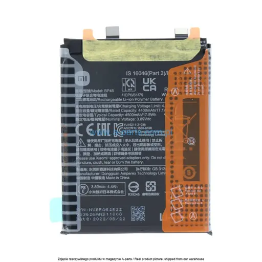 BATERIA BP46 XIAOMI 12 XIAOMI 12X - 460200009C1G 46020000FB1G ( ORYGINALNA )