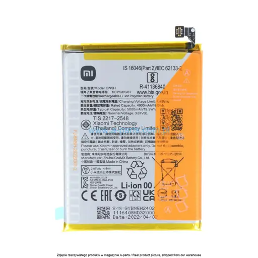 BATERIA BN5H XIAOMI POCO M4 5G POCO M5 REDMI 10 5G - 46020000AW1Y ( ORYGINALNA )