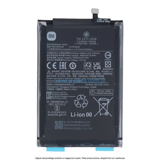 BATERIA BN5G XIAOMI REDMI 10C 10A - 46020000B31G | BN5G (ORYGINALNA)
