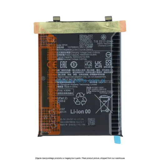 BATERIA BP4K XIAOMI REDMI NOTE 12 PRO 5G POCO X5 PRO 5G POCO F5 - 46020000EHLM 46020000F4KG 1330102000101B ( ORYGINALNA )
