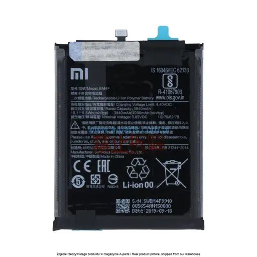 BATERIA BM4F XIAOMI MI A3 MI 9 LITE - 46BM4FA02093 | 46BM4FA04193 | BM4F (ORYGINALNA)