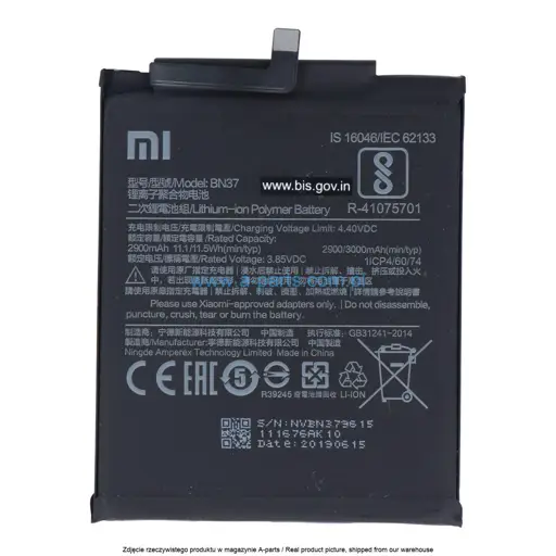 BATERIA BN37 XIAOMI REDMI 6 REDMI 6A - 46BN37W02093 46BN37A06003 ( ORYGINALNA )