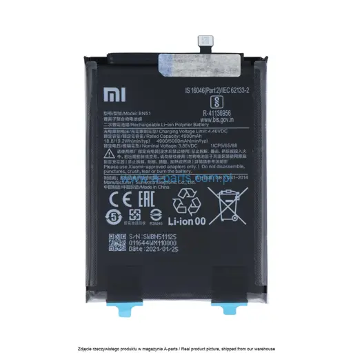 BATERIA BN51 XIAOMI REDMI 8 REDMI 8A - 46BN51W02093 ( ORYGINALNA )