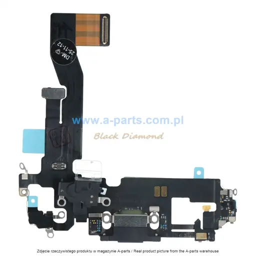 TAŚMA FLEX DO IPHONE 12 / 12 PRO CZARNA ZE ZŁĄCZEM ŁADOWANIA