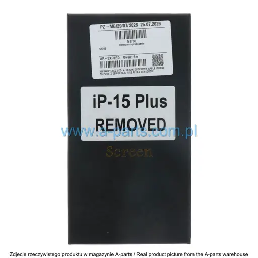 WYŚWIETLACZ LCD + EKRAN DOTYKOWY APPLE IPHONE 15 PLUS Z DEMONTAŻU BEZ FLEXA SENSORÓW