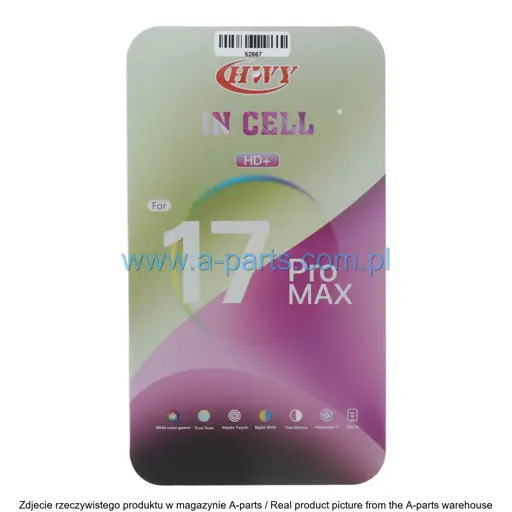 WYŚWIETLACZ LCD + EKRAN DOTYKOWY APPLE IPHONE 17 PRO MAX INCELL HD+ ZY