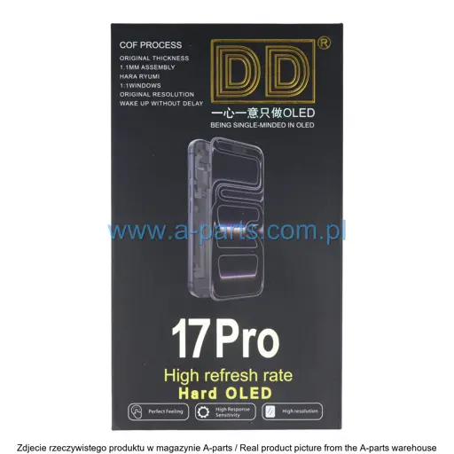 WYŚWIETLACZ LCD + EKRAN DOTYKOWY 90HZ DO IPHONE 17 PRO OLED HARD DD