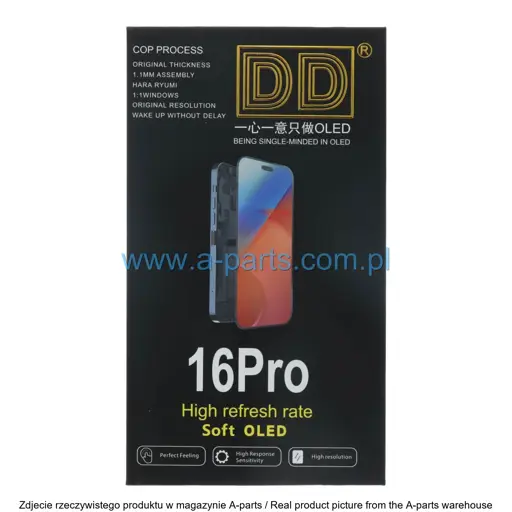 WYŚWIETLACZ LCD + EKRAN DOTYKOWY 120HZ DO IPHONE 16 PRO OLED SOFT DD