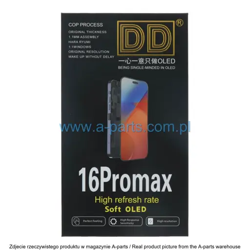 WYŚWIETLACZ LCD + EKRAN DOTYKOWY 120HZ DO IPHONE 16 PRO MAX OLED SOFT DD