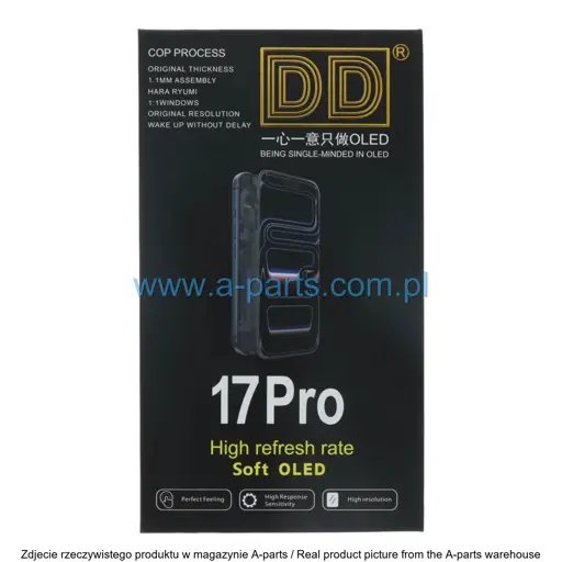 WYŚWIETLACZ LCD + EKRAN DOTYKOWY 120HZ DO IPHONE 17 PRO OLED SOFT DD