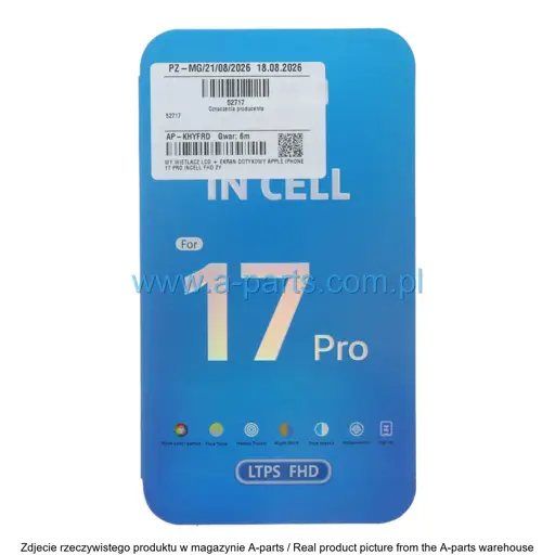 WYŚWIETLACZ LCD + EKRAN DOTYKOWY APPLE IPHONE 17 PRO INCELL FHD ZY