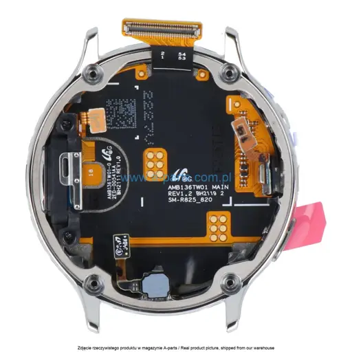 WYŚWIETLACZ LCD + EKRAN DOTYKOWY SAMSUNG WATCH ACTIVE2 SM-R820 - ALUMINIUM SREBRNY - GH82-21204C ( ORYGINALNY )