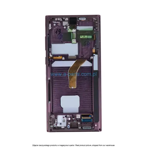 WYŚWIETLACZ LCD + EKRAN DOTYKOWY SAMSUNG S22 ULTRA SM-S908 - BURGUNDOWY - GH82-27488B | GH82-27489B (ASSEMBLED)