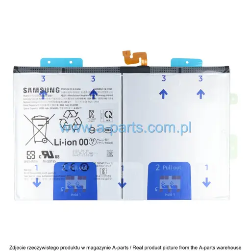BATERIA SAMSUNG TAB S9 PLUS WIFI SM-X810 EB-BX818ABY 1009MAH GH82-31907A (ORYGINALNA)