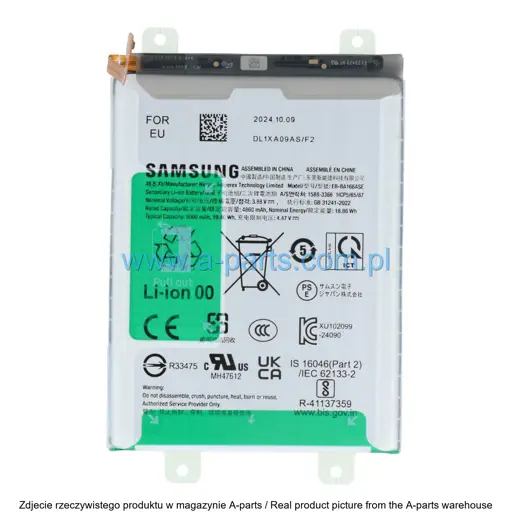 BATERIA SAMSUNG A26 5G SM-A266 EB-BA166ASE 5000MAH GH82-36255A | GH82-36145A | GH82-37053A (ORYGINALNA)