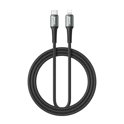 BWOO KABEL PLECIONY USB-C - LIGHTNING 3M 30W CZARNY
