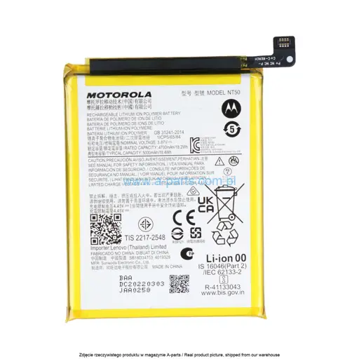 BATERIA NT50 MOTOROLA MOTO EDGE 20 LITE XT2139 - SB18D34753 SB18D11784 SB18D11785 (ORYGINALNA)