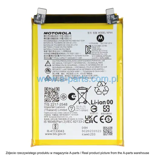 BATERIA MOTOROLA EDGE 40 / EDGE 30 FUSION NP44 4400 MAH SB18D86570, SB18D47431 (ORYGINAŁ)