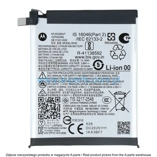BATERIA MOTOROLA RAZR 60 ULTRA XT2551 RS35 3520 MAH SB18E50882 (ORYGINAŁ)
