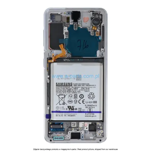 WYŚWIETLACZ LCD + EKRAN DOTYKOWY Z BATERIĄ SAMSUNG G991 GALAXY S21 BIAŁY GH82-24716C | GH82-24718C | GH82-27253C | GH82-27254C (ORYGINALNY)