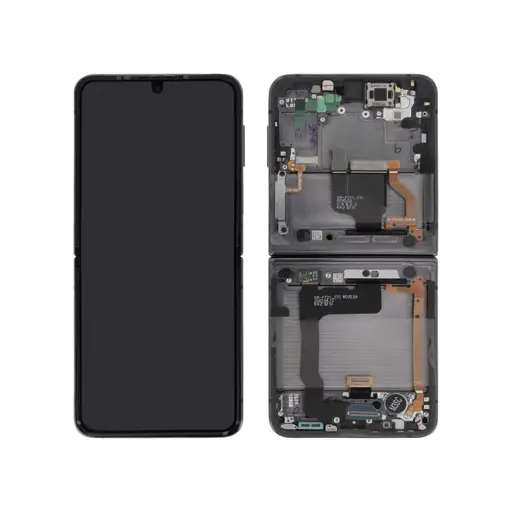 WYŚWIETLACZ LCD + EKRAN DOTYKOWY (WEWNĘTRZNY) SAMSUNG Z FLIP 4 5G SM-F721 - SZARY - GH82-29440A | GH82-29441A | GH82-30238A | GH82-30239A (ASSEMBLED)