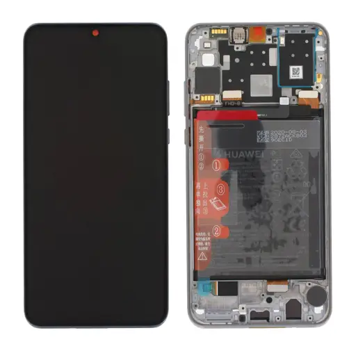 WYŚWIETLACZ LCD + EKRAN DOTYKOWY Z BATERIĄ HUAWEI P30 LITE 2019 WERSJA KAMERY 48M  - PERŁOWY - 02352RQC ( ORYGINALNY )
